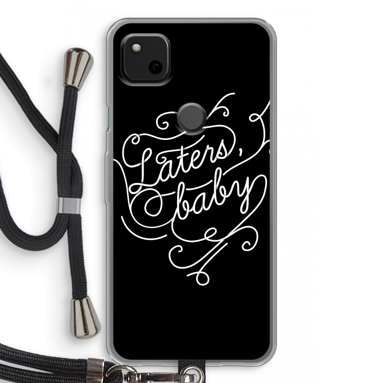 Laters, baby: Pixel 4a Transparant Hoesje met koord