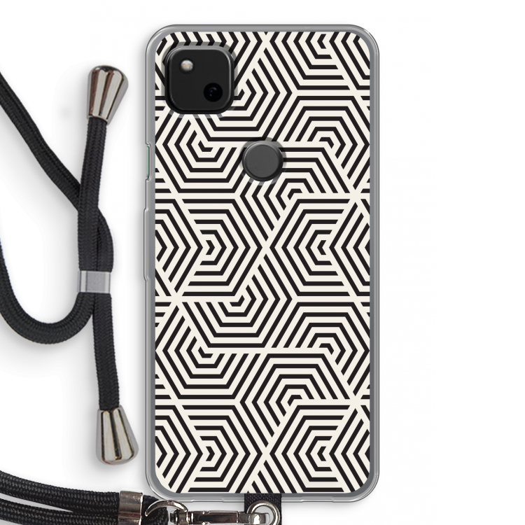 Magic pattern: Pixel 4a Transparant Hoesje met koord