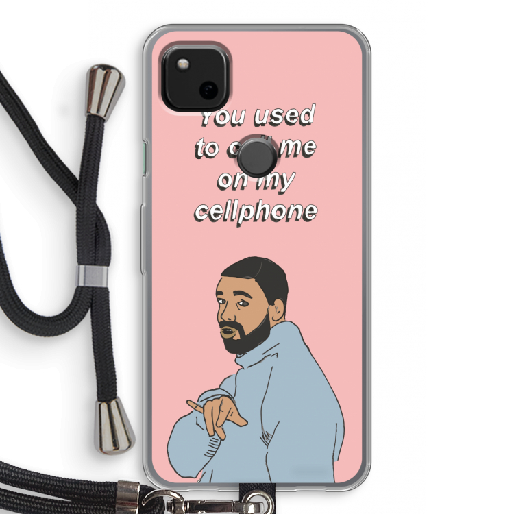 Hotline bling: Pixel 4a Transparant Hoesje met koord