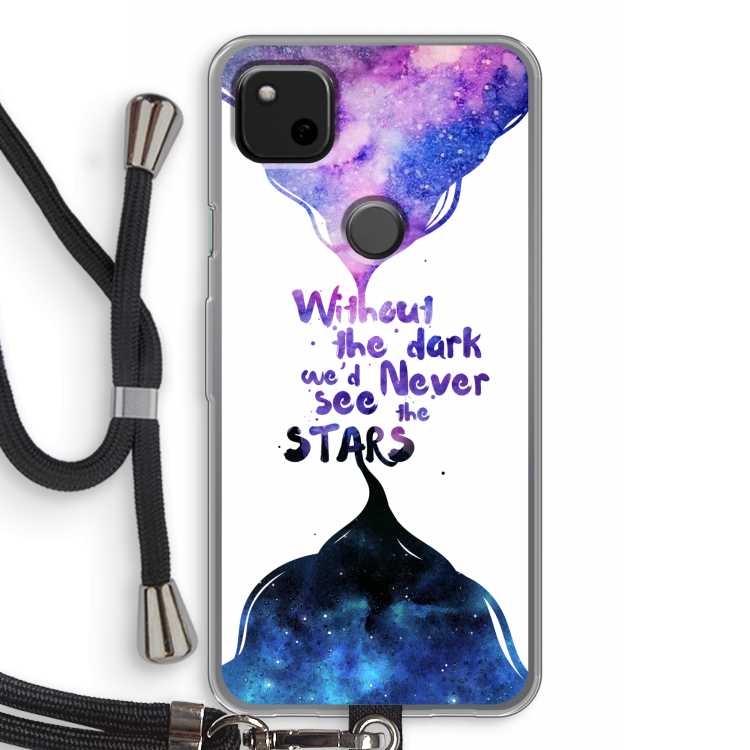 Stars quote: Pixel 4a Transparant Hoesje met koord