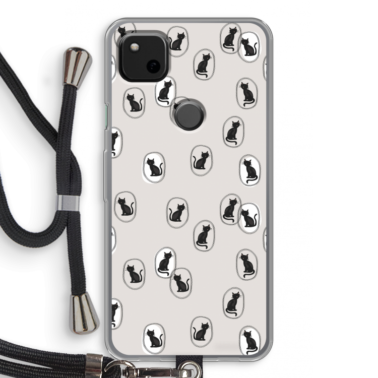 Miauw: Pixel 4a Transparant Hoesje met koord