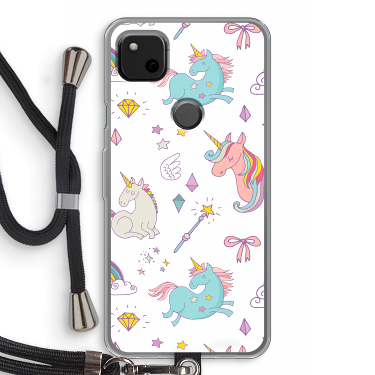 Fantasiewereld: Pixel 4a Transparant Hoesje met koord