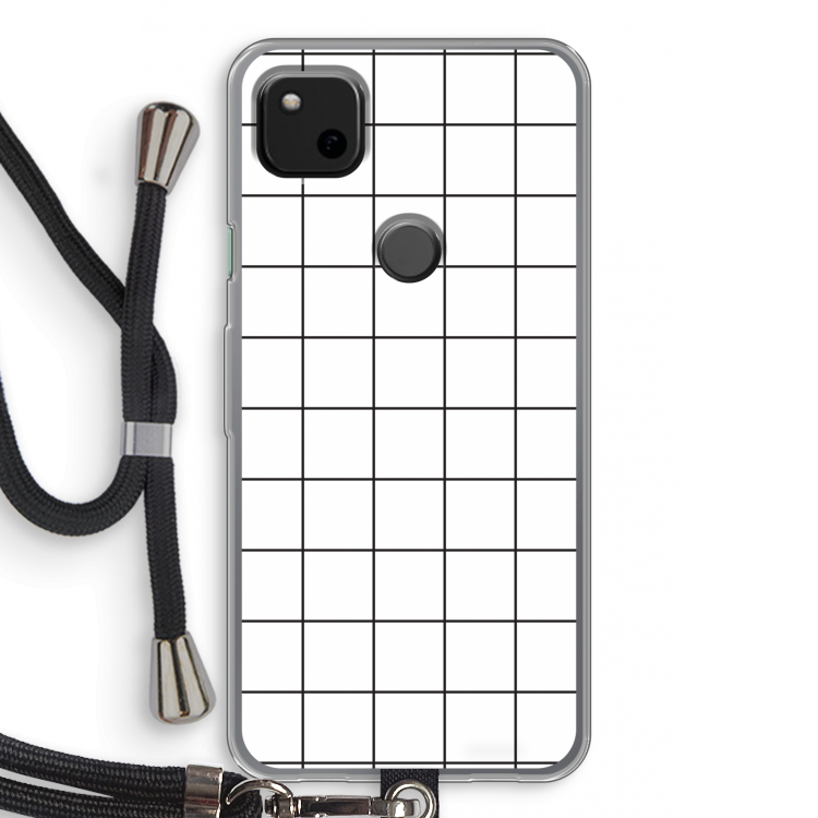 Rooster: Pixel 4a Transparant Hoesje met koord