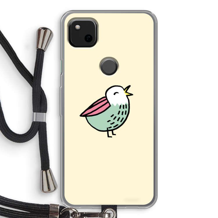 Birdy: Pixel 4a Transparant Hoesje met koord