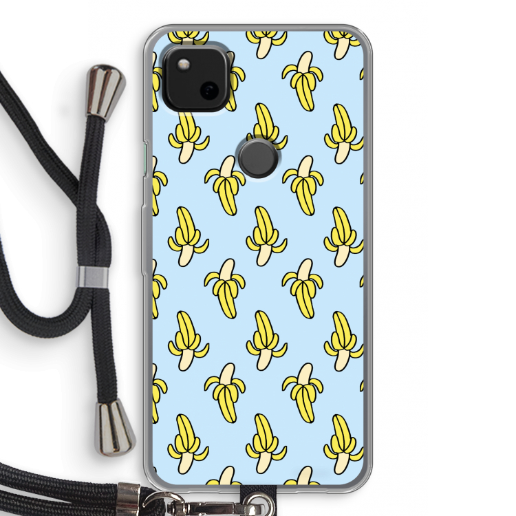 Bananas: Pixel 4a Transparant Hoesje met koord
