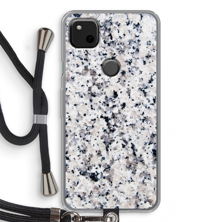 Gespikkelde marmer: Pixel 4a Transparant Hoesje met koord
