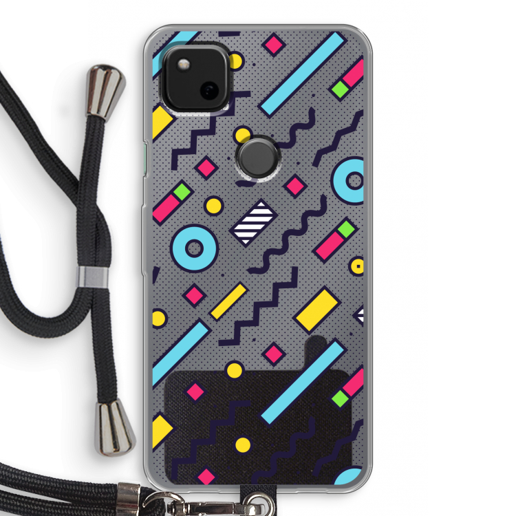8-bit N°8: Pixel 4a Transparant Hoesje met koord