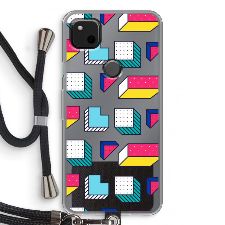 8-bit N°7: Pixel 4a Transparant Hoesje met koord