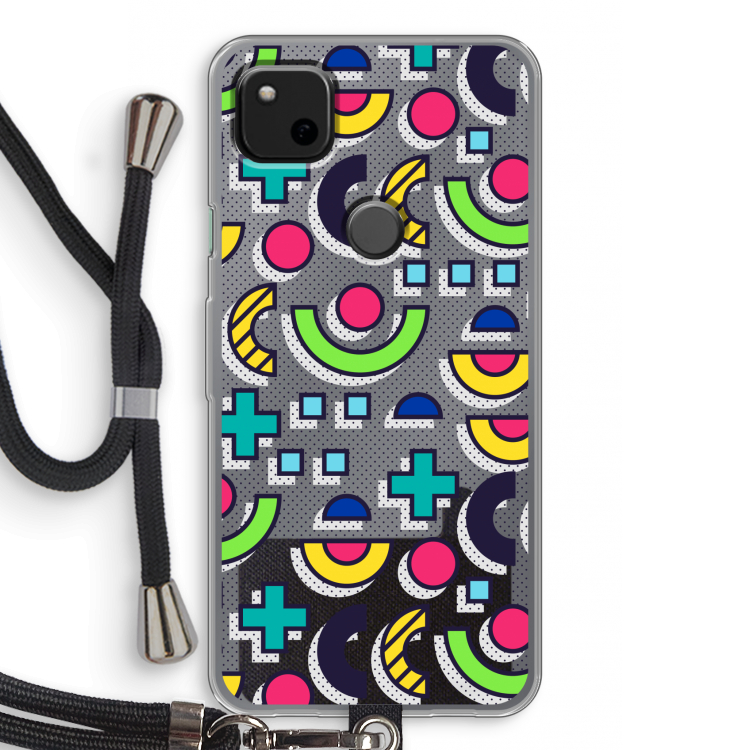 8-bit N°6: Pixel 4a Transparant Hoesje met koord