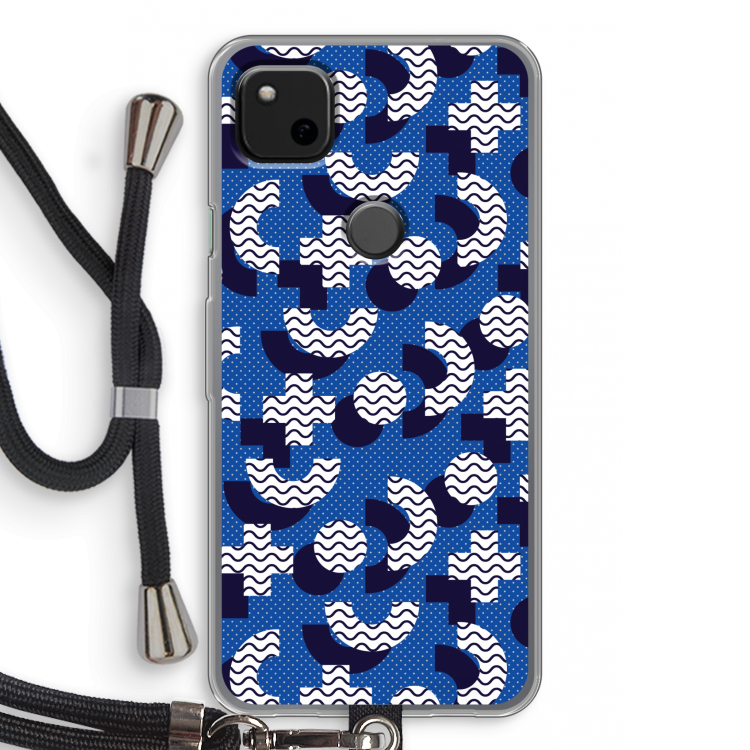 8-bit N°5: Pixel 4a Transparant Hoesje met koord