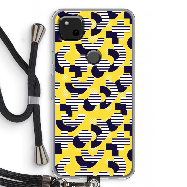 8-bit N°3: Pixel 4a Transparant Hoesje met koord