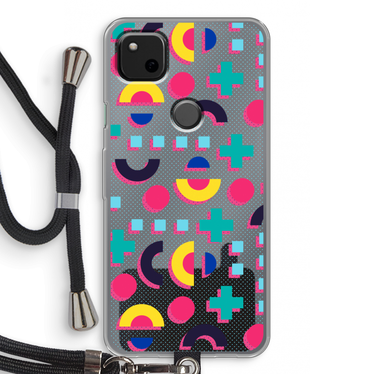 8-bit N°2: Pixel 4a Transparant Hoesje met koord