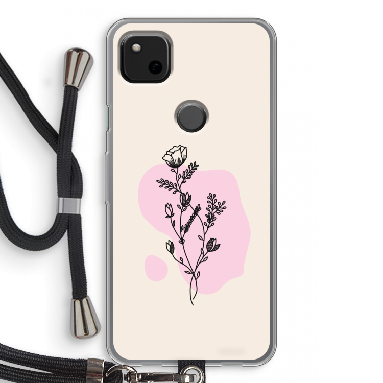 Roses are red: Pixel 4a Transparant Hoesje met koord