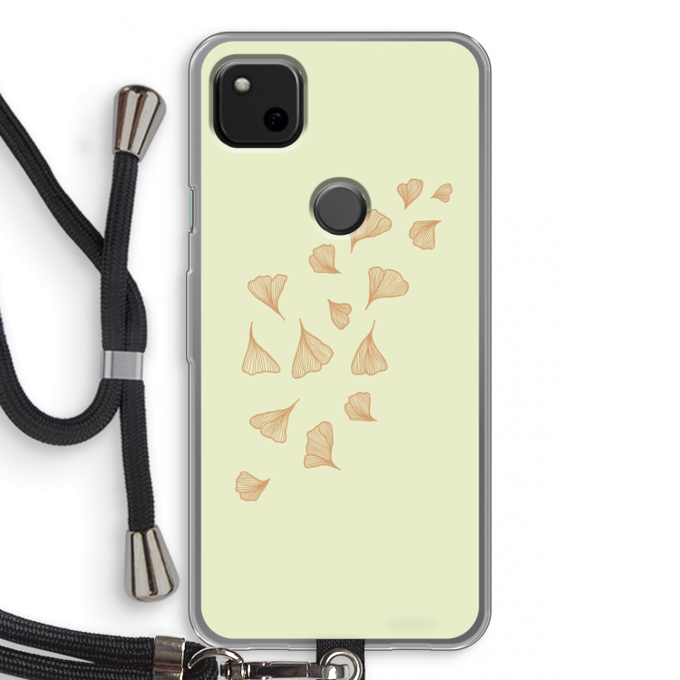 Falling Leaves: Pixel 4a Transparant Hoesje met koord