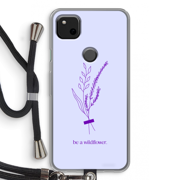 Be a wildflower: Pixel 4a Transparant Hoesje met koord