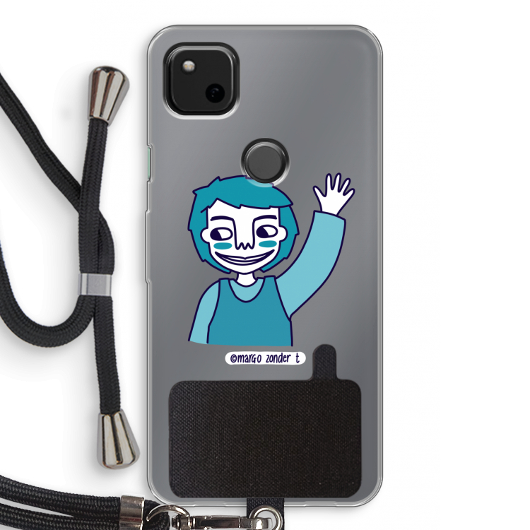 Zwaai: Pixel 4a Transparant Hoesje met koord