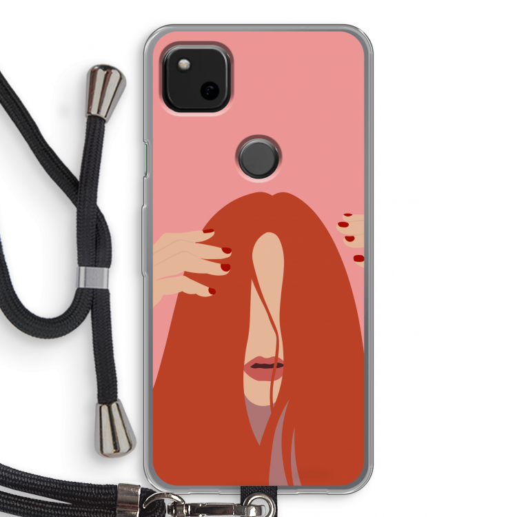 Woke up like this: Pixel 4a Transparant Hoesje met koord