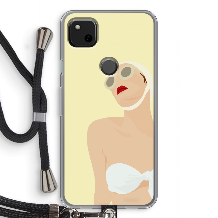 Summer: Pixel 4a Transparant Hoesje met koord