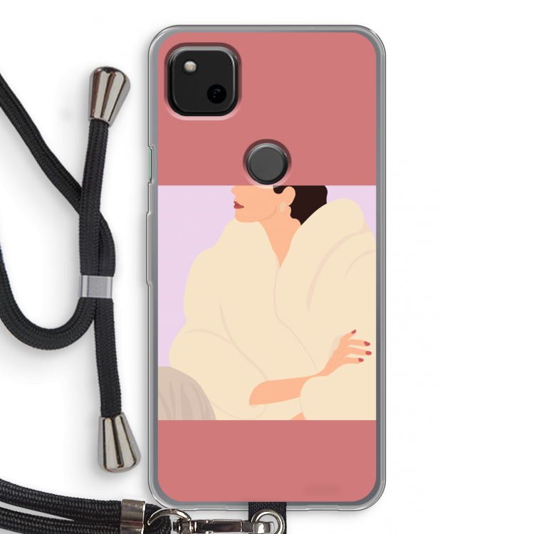 Cosy: Pixel 4a Transparant Hoesje met koord