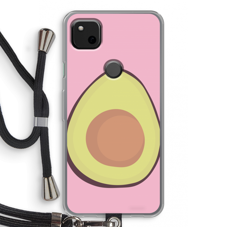 Avocado: Pixel 4a Transparant Hoesje met koord