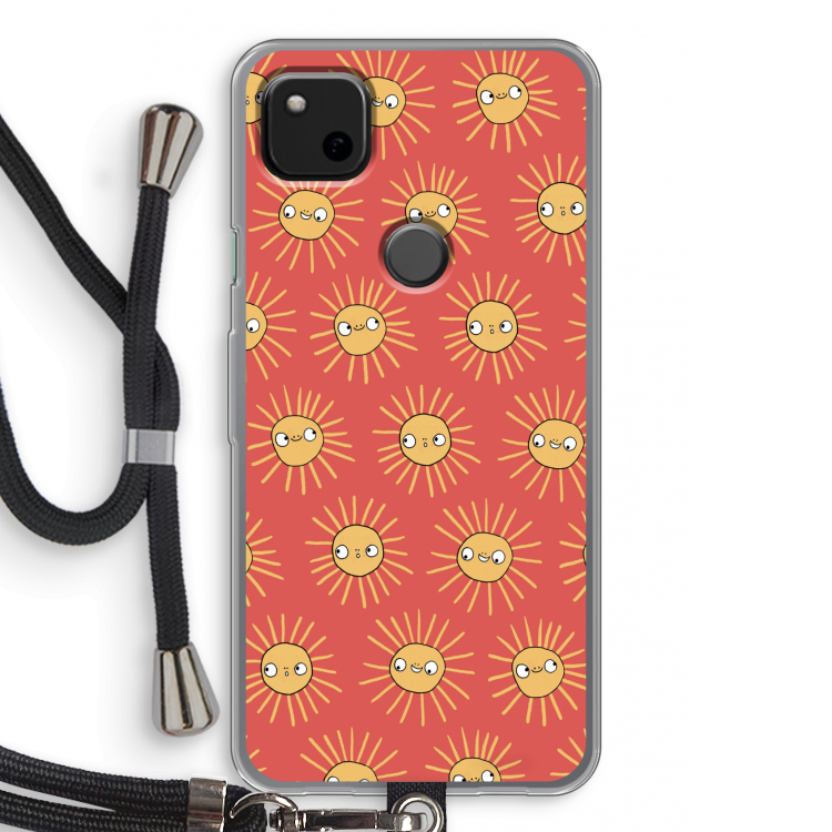 Zon: Pixel 4a Transparant Hoesje met koord