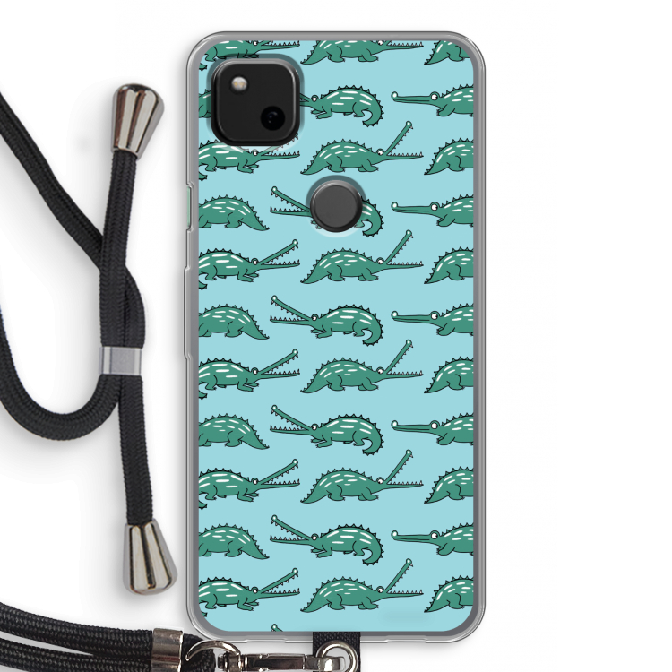 Kroko: Pixel 4a Transparant Hoesje met koord