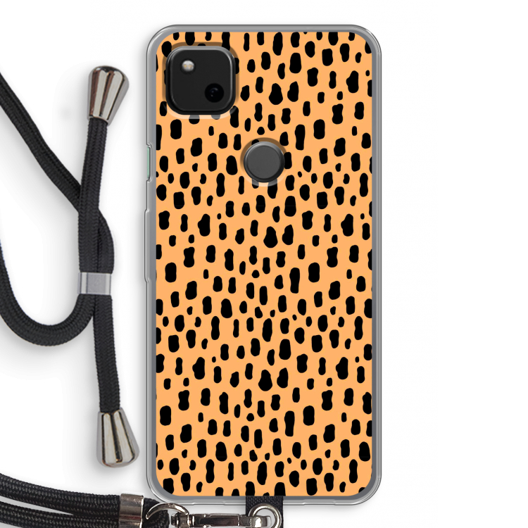 Panter: Pixel 4a Transparant Hoesje met koord