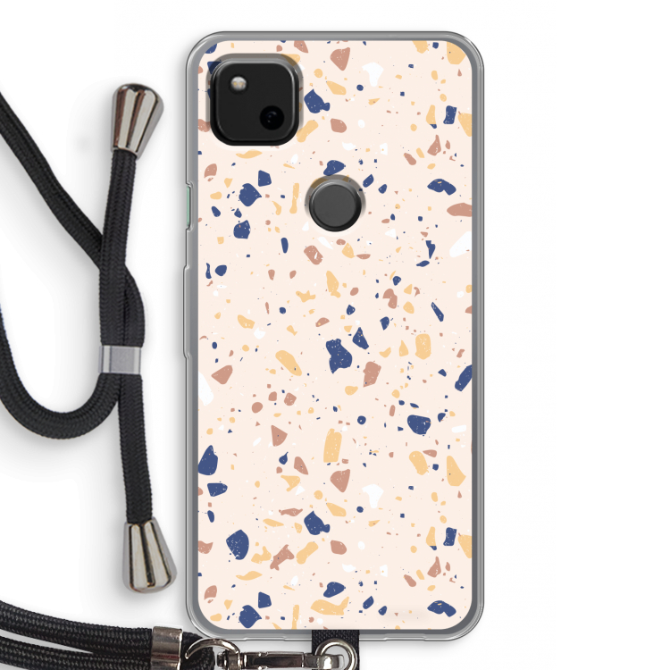 Terrazzo N°23: Pixel 4a Transparant Hoesje met koord