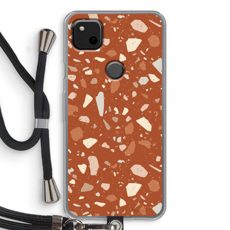 Terrazzo N°22: Pixel 4a Transparant Hoesje met koord