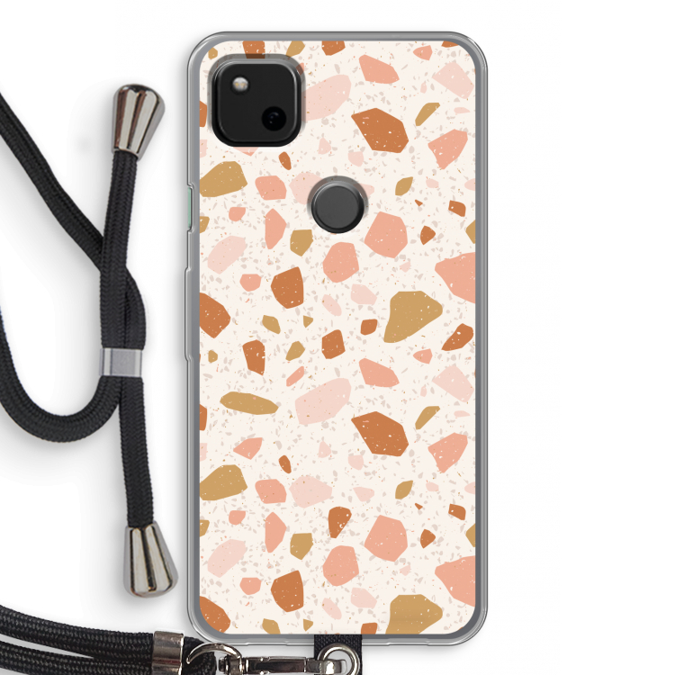 Terrazzo N°18: Pixel 4a Transparant Hoesje met koord