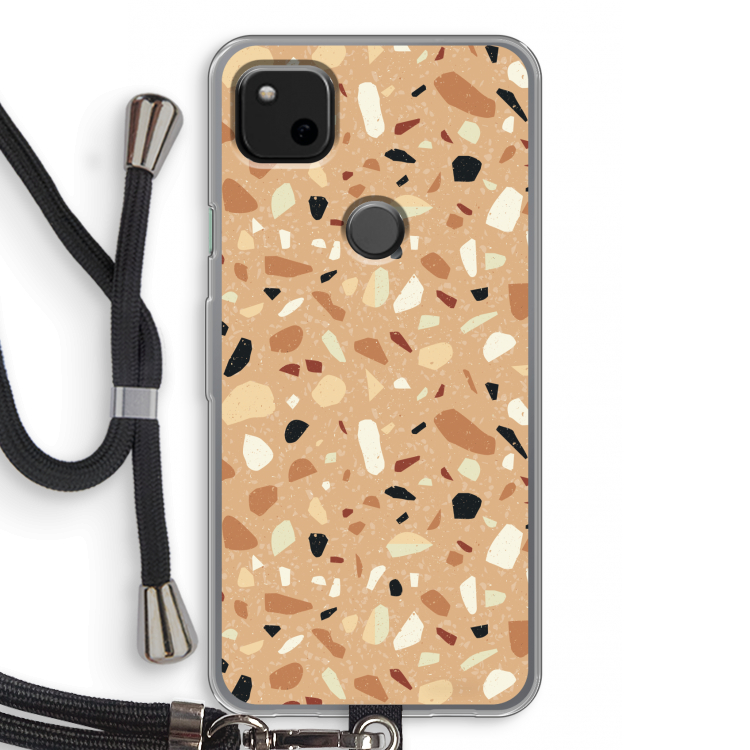 Terrazzo N°17: Pixel 4a Transparant Hoesje met koord