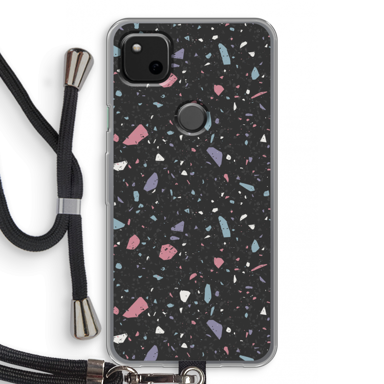Terrazzo N°16: Pixel 4a Transparant Hoesje met koord