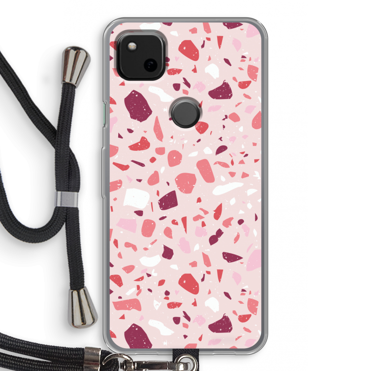 Terrazzo N°15: Pixel 4a Transparant Hoesje met koord