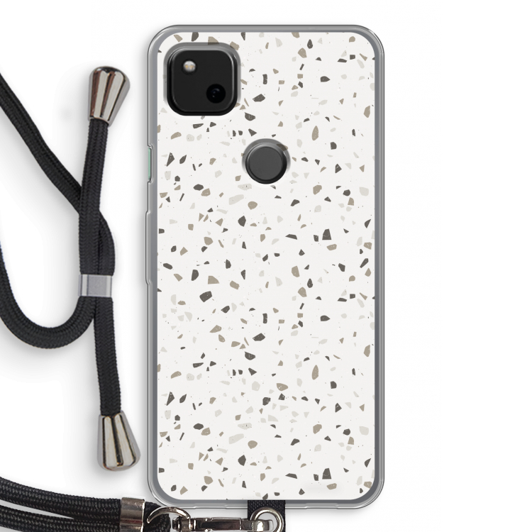 Terrazzo N°14: Pixel 4a Transparant Hoesje met koord