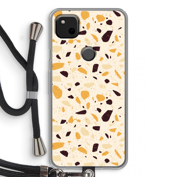 Terrazzo N°13: Pixel 4a Transparant Hoesje met koord