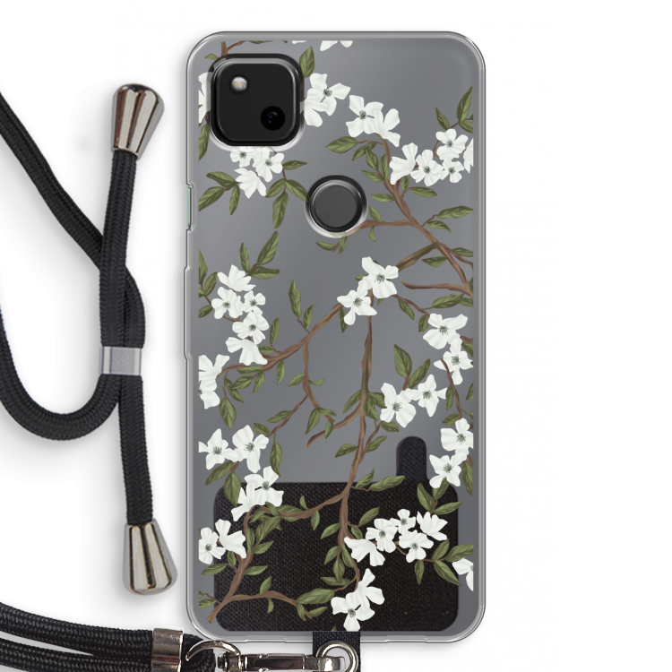 Blossoming spring: Pixel 4a Transparant Hoesje met koord