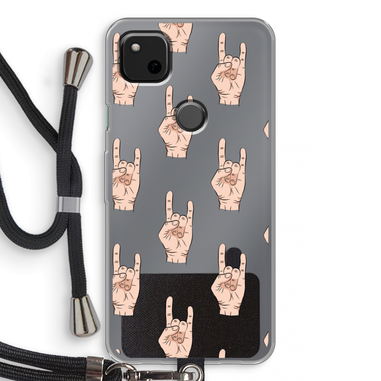 Rock: Pixel 4a Transparant Hoesje met koord