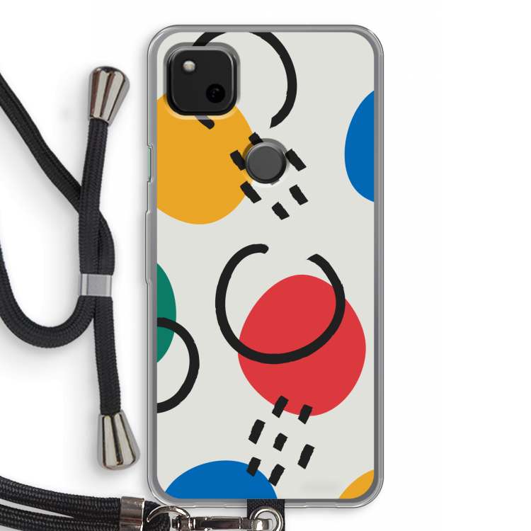 Illustratieve pop 3: Pixel 4a Transparant Hoesje met koord