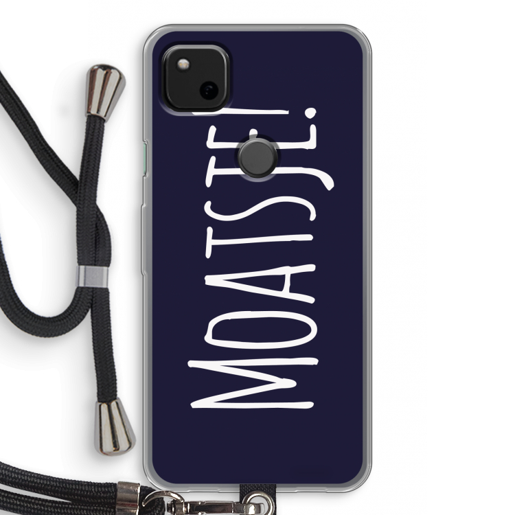 Moatsje!: Pixel 4a Transparant Hoesje met koord