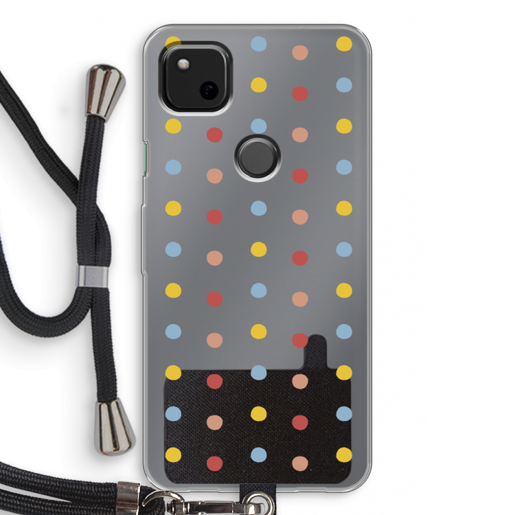Bollen: Pixel 4a Transparant Hoesje met koord