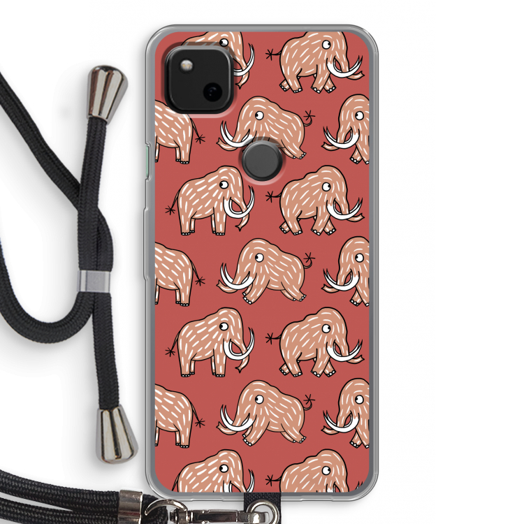 Mammoet: Pixel 4a Transparant Hoesje met koord