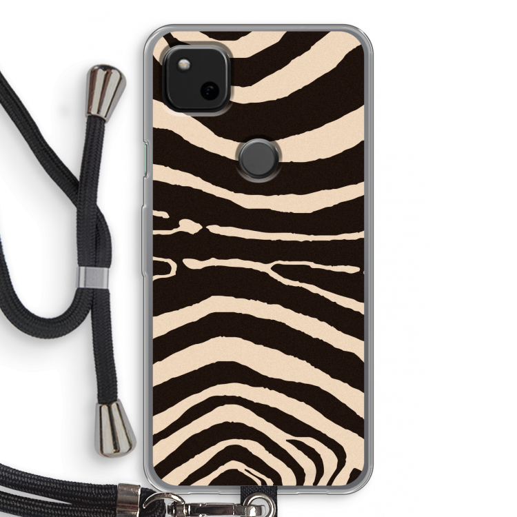 Arizona Zebra: Pixel 4a Transparant Hoesje met koord