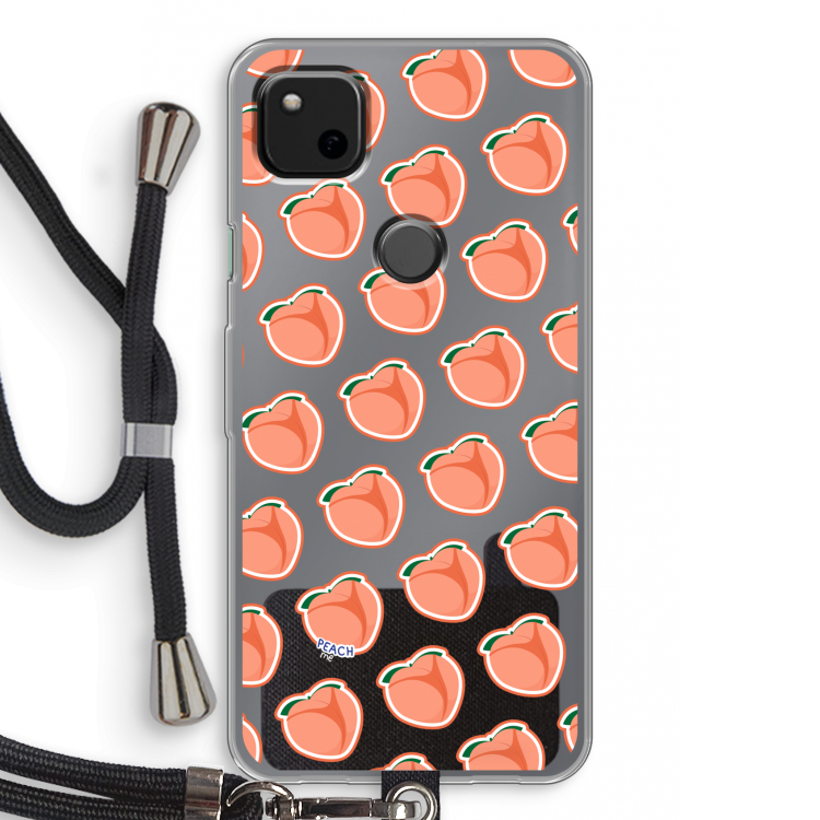 Just peachy: Pixel 4a Transparant Hoesje met koord