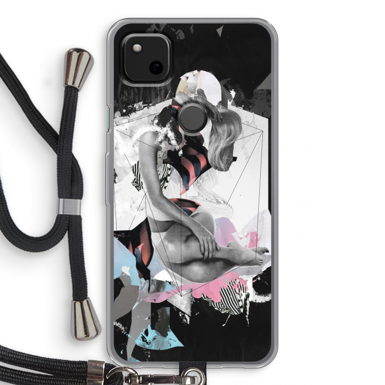 Camouflage de sommeil: Pixel 4a Transparant Hoesje met koord