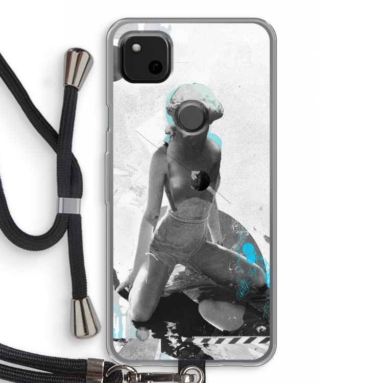 I will not feel a thing: Pixel 4a Transparant Hoesje met koord
