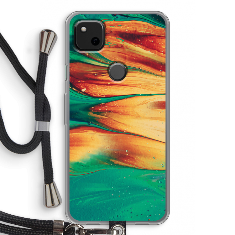 Green Inferno: Pixel 4a Transparant Hoesje met koord
