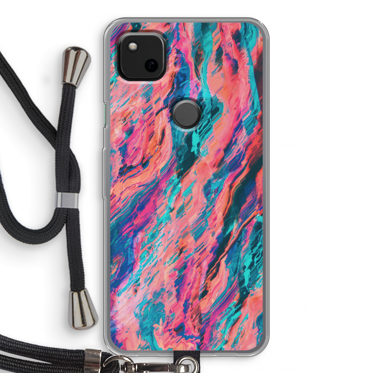 Electric Times: Pixel 4a Transparant Hoesje met koord