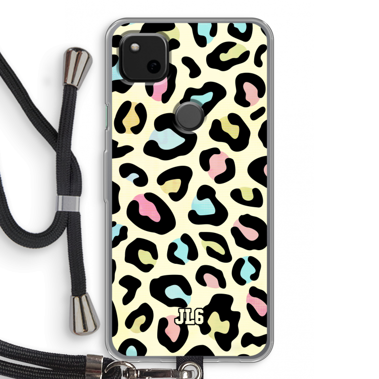 Leopard pattern: Pixel 4a Transparant Hoesje met koord