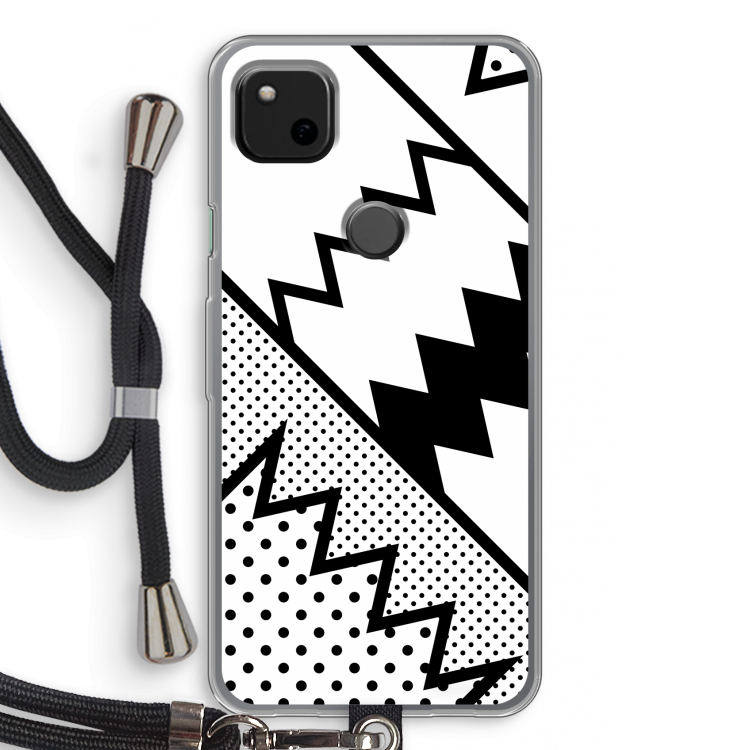 Pop Art #5: Pixel 4a Transparant Hoesje met koord
