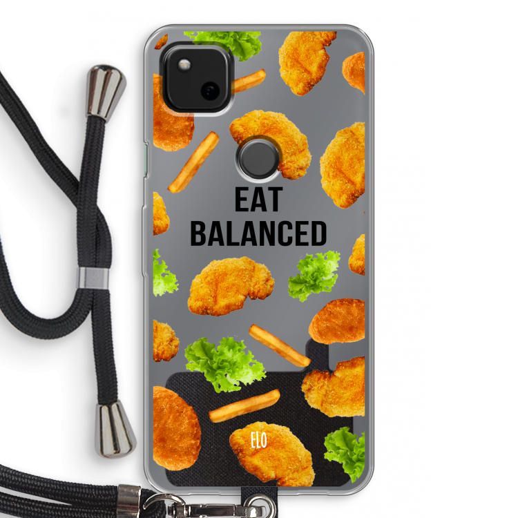 Eat Balanced: Pixel 4a Transparant Hoesje met koord